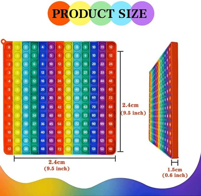 Multiplication Game Table Math Game Table Rainbow Sensory Toy Flash Cards Stress Relief for Boys Girls Learning Toys