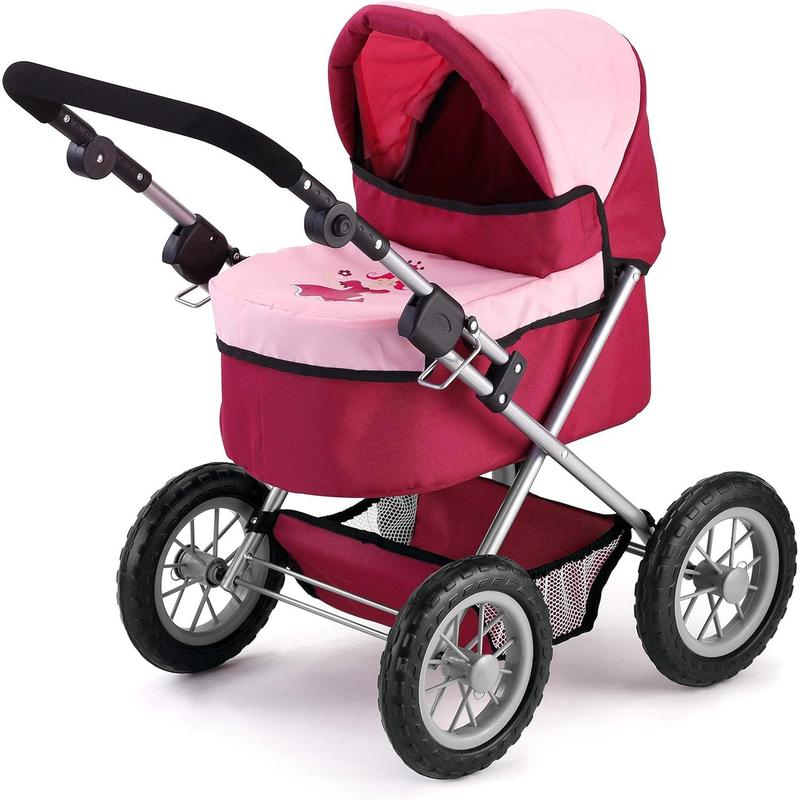 Bayer Design Baby Doll Trendy Pram - Bordeaux, Red and Pink