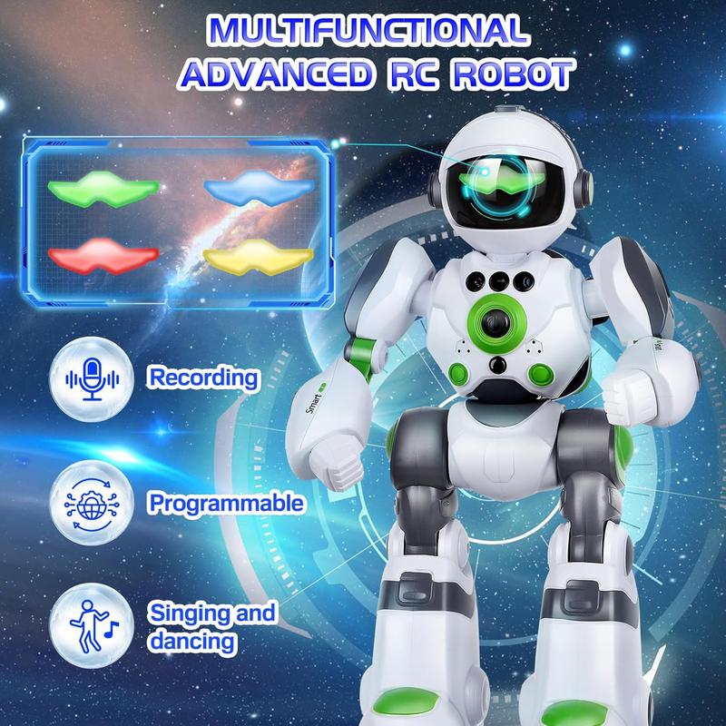 Robot Toys Gift for Kids: Remote Control Robot Programmable Robot with Record Voice Music Dancing Gesture Control, for Toddler Boys and Girls