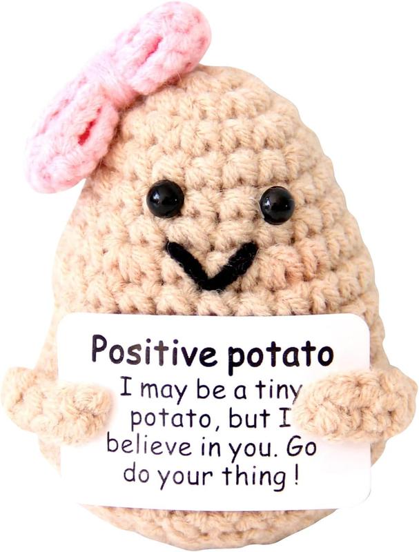 Mini Cute Funny Positive Life Potato Tomato Eggplant Onion Cute Animals Creative Knitted Holding Card Crochet Birthday Christmas Girls Gifts Party Decor Cotton Hand