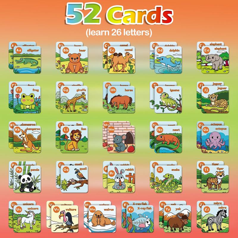 Aizweb Alphabet Match Game,Memory Game,52 Pcs ABC Learning Letter Flash Cards,Educational Toys   Learning Activities Classroom Must Haves learningtools kids for