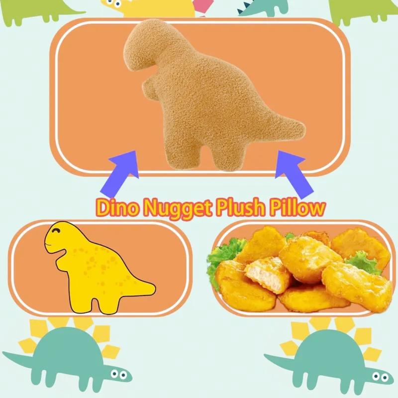 Dinosaur chicken pillow plush, large dinosaur chicken pillow stuffed animal plush toys, suitable for pets to play, cat toys dog toys