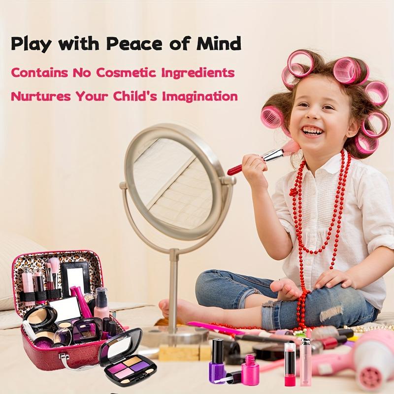 21PCS Play Makeup Set for Kids, Complete Cosmetic Kit with Bag for Imaginative Play, Perfect Birthday and Christmas Gift for Little Girls Ages 3, 4, 5, 6, 7, 8+