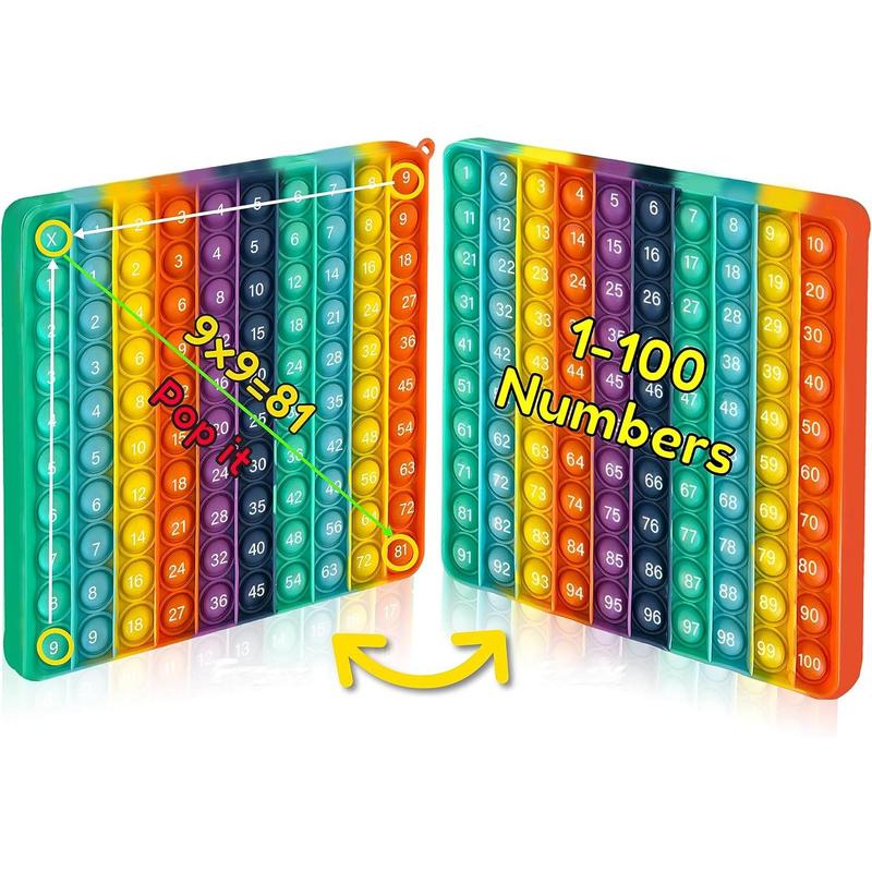 Multiplication Game Table Math Game Table Rainbow Sensory Toy Flash Cards Stress Relief for Boys Girls Learning Toys