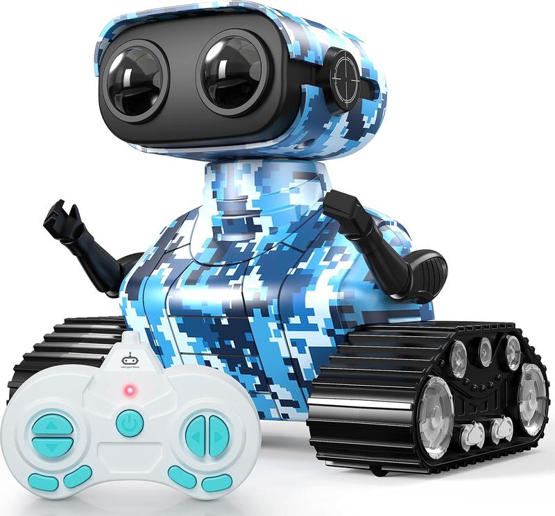 Rechargeable Robot Toy for Boys | RC Remote Control with LED Eyes, Dance Moves, Music | Gifts for Kids Age 3 4+ Boost Imagination and Motor Skills(Navy Blue)