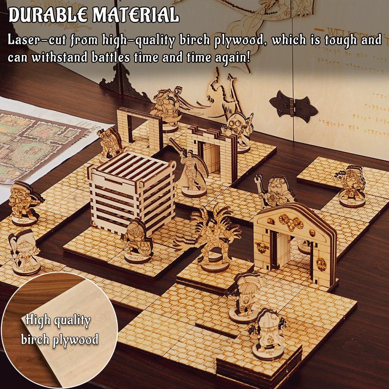 Dungeon Stone Square Floor Tiles (Set of 24) Wooden Laser Cut Modular Terrain 1