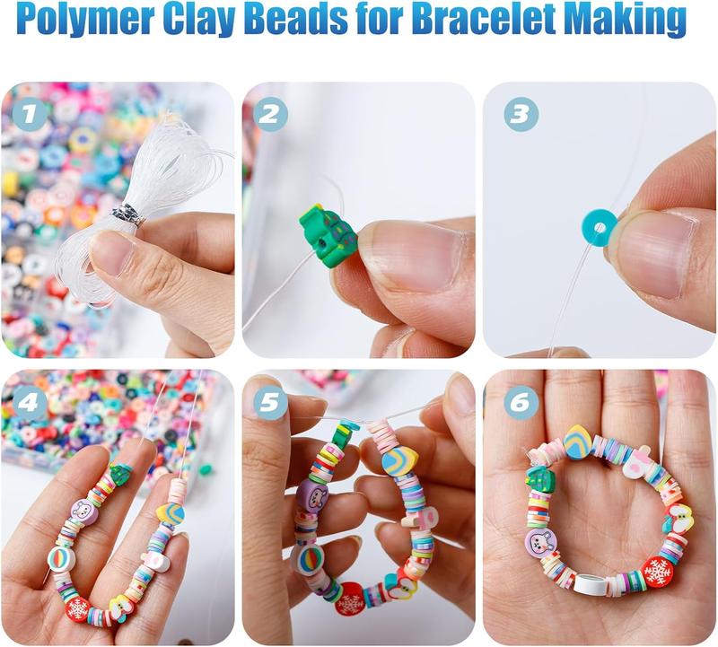 1000Pcs Polymer Clay Beads Bracelets Making kit, 24 Style Cute Fun Beads Friendship Bracelet Making kit with Letter Beads Charms Beads for