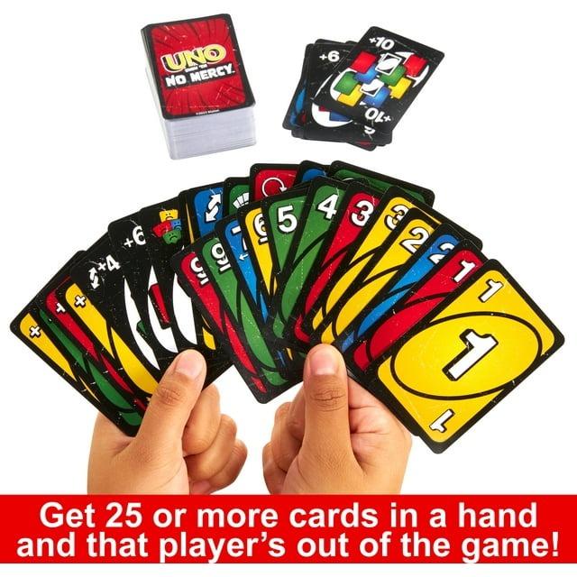 UNO Show No Mercy Card Game - Fun for Kids, Adults & Family Night - Ideal for Parties & Travel