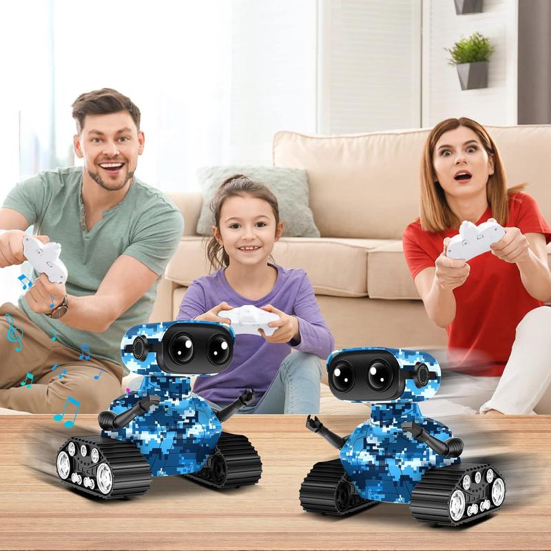 Rechargeable Robot Toy for Boys | RC Remote Control with LED Eyes, Dance Moves, Music | Gifts for Kids Age 3 4+ Boost Imagination and Motor Skills(Navy Blue)