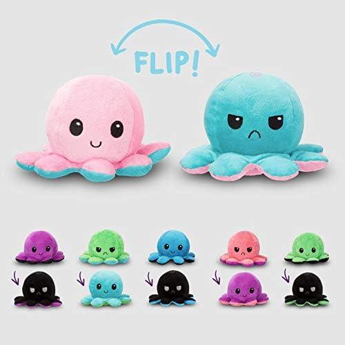 Christmas gift for kids The Original Reversible Octopus Plushie - Green + Aqua - Cute Sensory Fidget Stuffed Animals That Show Your Mood