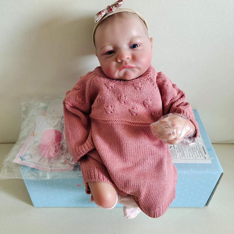 Realistic Reborn Doll, 1 Box Cute Soft Silicone Newborn Doll, 16 Inch Alive Soft Cute Play House Toy, Handmade Gift for Child