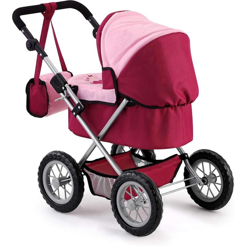 Bayer Design Baby Doll Trendy Pram - Bordeaux, Red and Pink