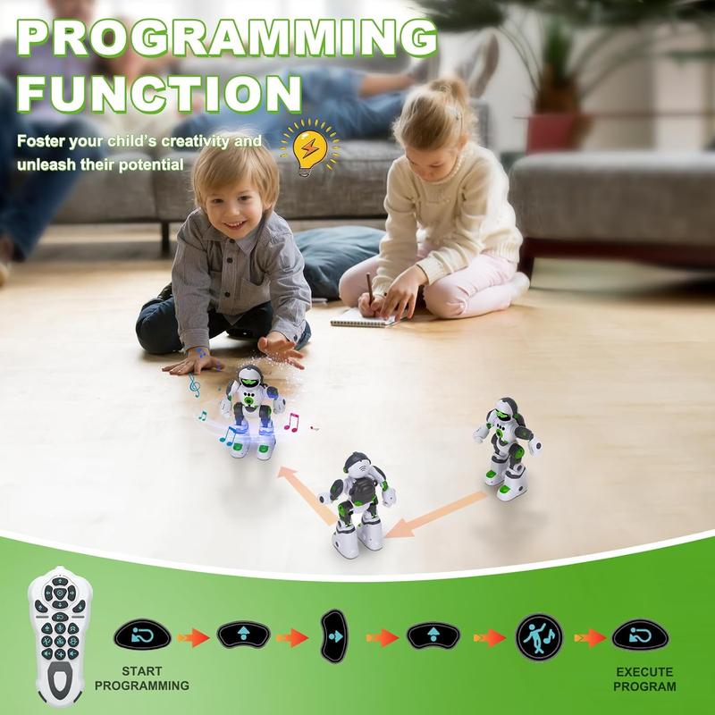 Robot Toys Gift for Kids: Remote Control Robot Programmable Robot with Record Voice Music Dancing Gesture Control, for Toddler Boys and Girls