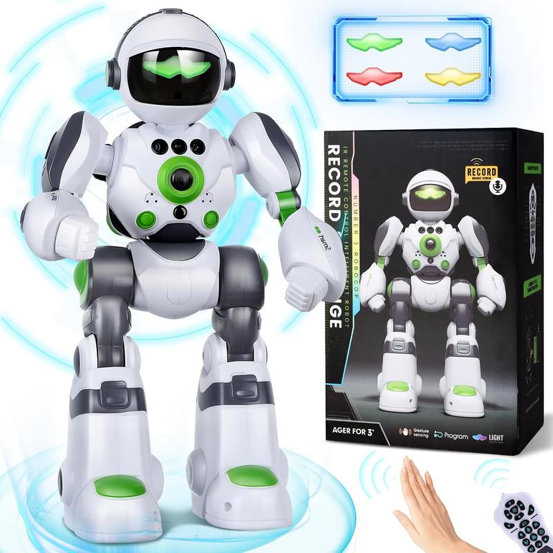 Robot Toys Gift for Kids: Remote Control Robot Programmable Robot with Record Voice Music Dancing Gesture Control, for Toddler Boys and Girls