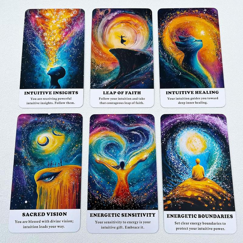 Intuitive Oracle Cards: A 56 Oracle Card Deck with keywords, divination tool for oracle reading, psychic reading, fortune, spiritual, tarot card deck, affirmation cards