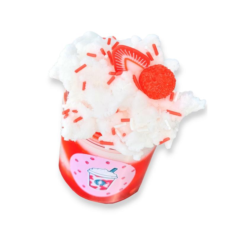 Strawberry & Cream Frappe Handmade Hybrid Slime