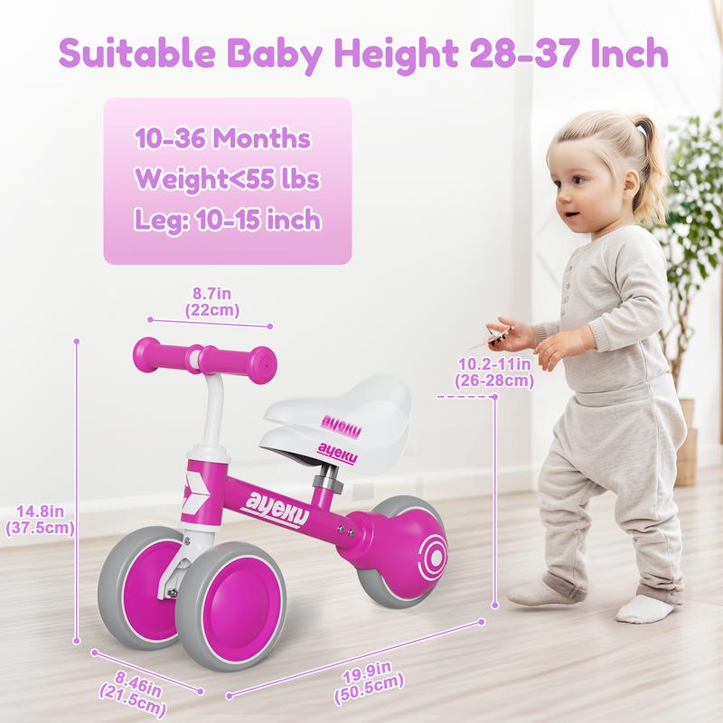 AyeKu Baby Balance Bike for 1 Year Old Boy Girl Gifts Toddler Bike for One Year Old Toys 1 st First Birthday Gifts Baby Toys 12-24 Months, Orange Black