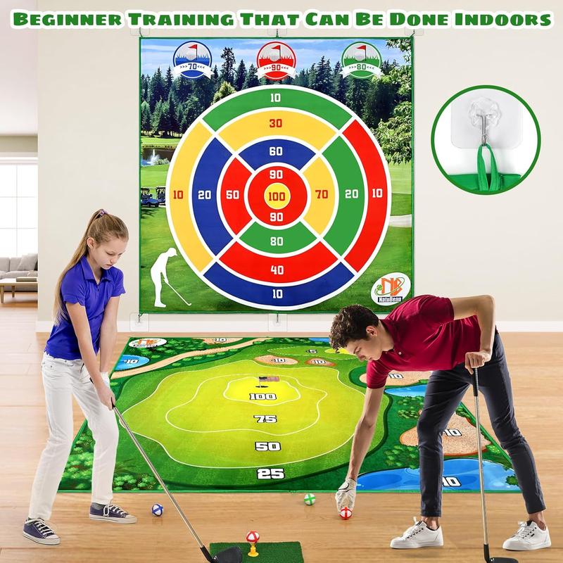 Natubeau Golf Chipping Game with Golf Hitting Mat and Club, 70