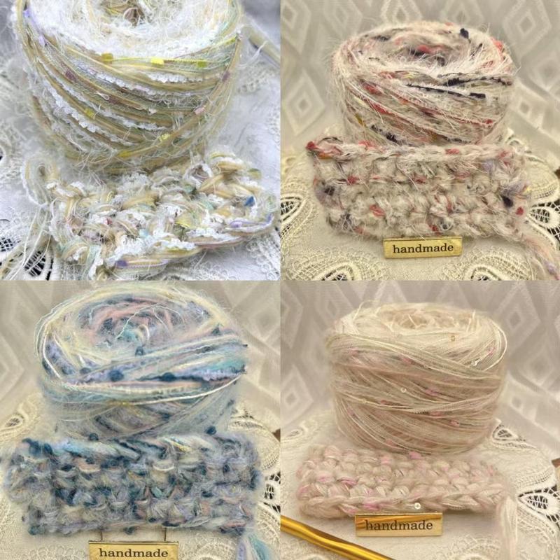 50g Mixed Color Knitting Yarn, 1 Count DIY Clothes Hat Scarf Soft Knitting Yarn, Crochet Decorative Supplies for Hair Clip Bag Gift