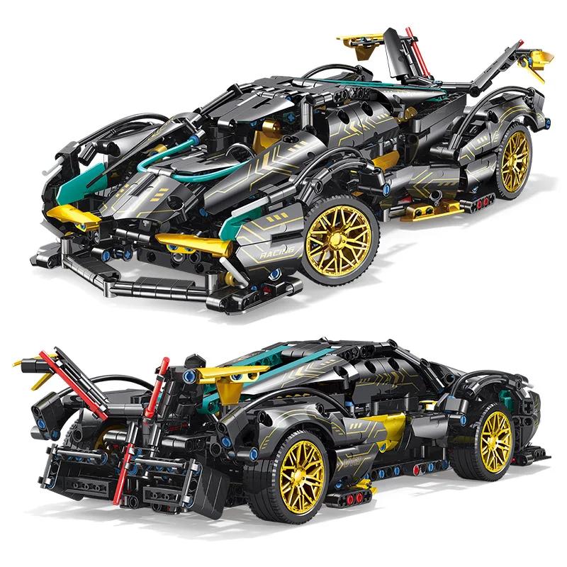 Technic Car Model 1:14 Black Gold V12 Sports Car Assembled Blocks Boy Hands-On Brain Educational Toy Holiday Gift 1012pcs Building Block Toys Set buildingbrickset