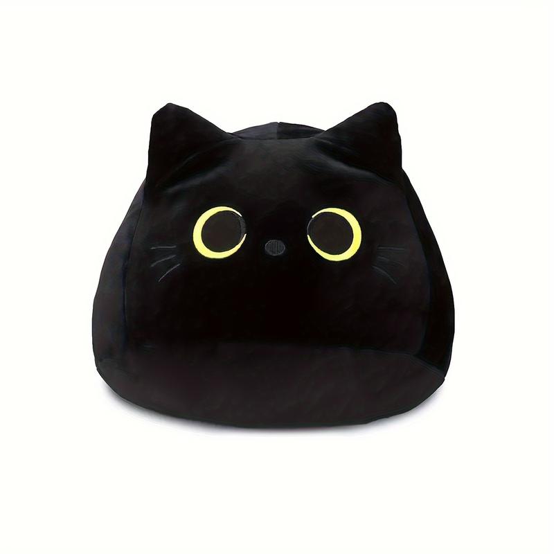 7-15inch Black Cat Pillow, Soft Plush Doll Black Cat Stuffed Animal, 3D Black Cat Plushies Pillow Baby Cute Plush Toys Shape Cat Design Sofa Fat Pillow Gifts bubble stuffedanimal