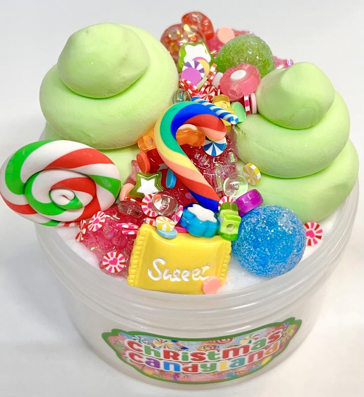 Christmas Candyland DIY Slime with Clay and Drizzle!