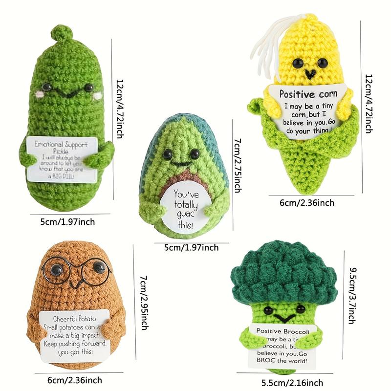 Festive Crochet Emotional Support Fruits: 5 Playful Handmade Fruits with Positive Affirmations