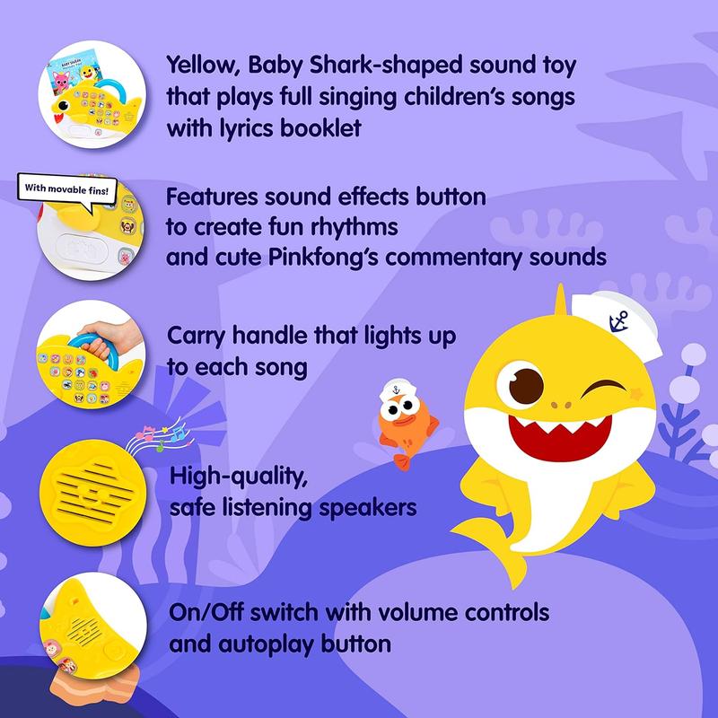 Baby Shark Melody Pad with Lyrics Booklet, Baby Shark Toys, Interactive Learning Toys For Toddlers, Learning & Education Toys, Baby Shark Gifts For Kids