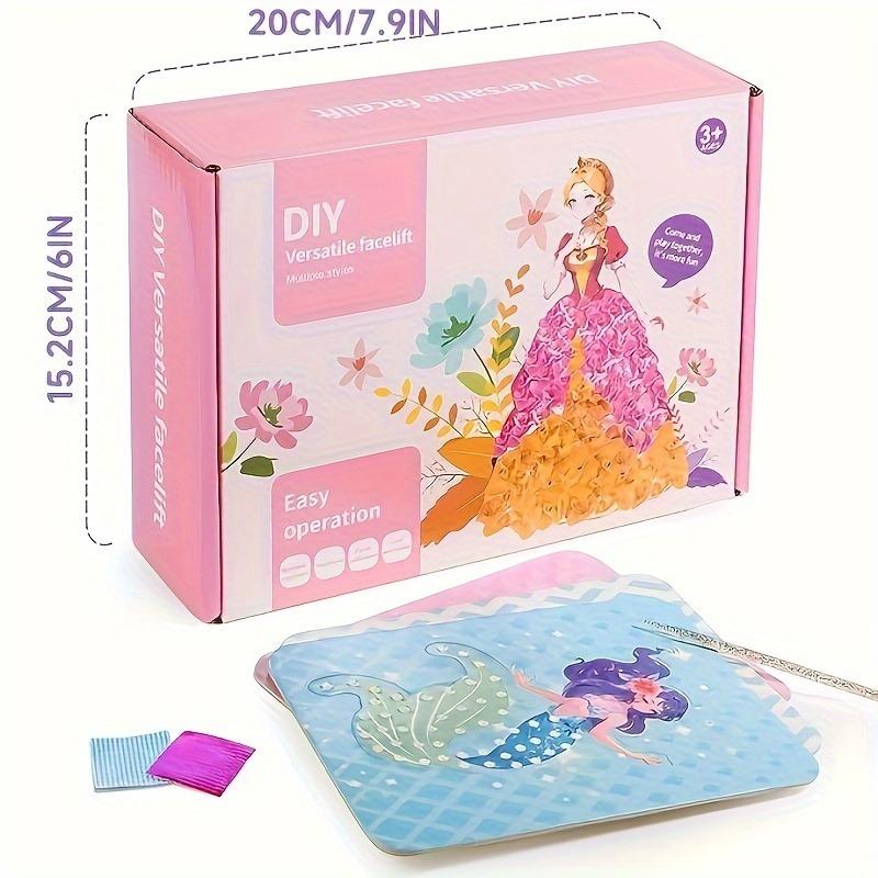 Fantasy Princess DIY Craft Kit with 12 Sticker Boards - Educational Dress-Up Puzzle Toy for Kids,Sensory Nanotopia Scissor Skills Set, Perfect Birthday & Christmas Gift