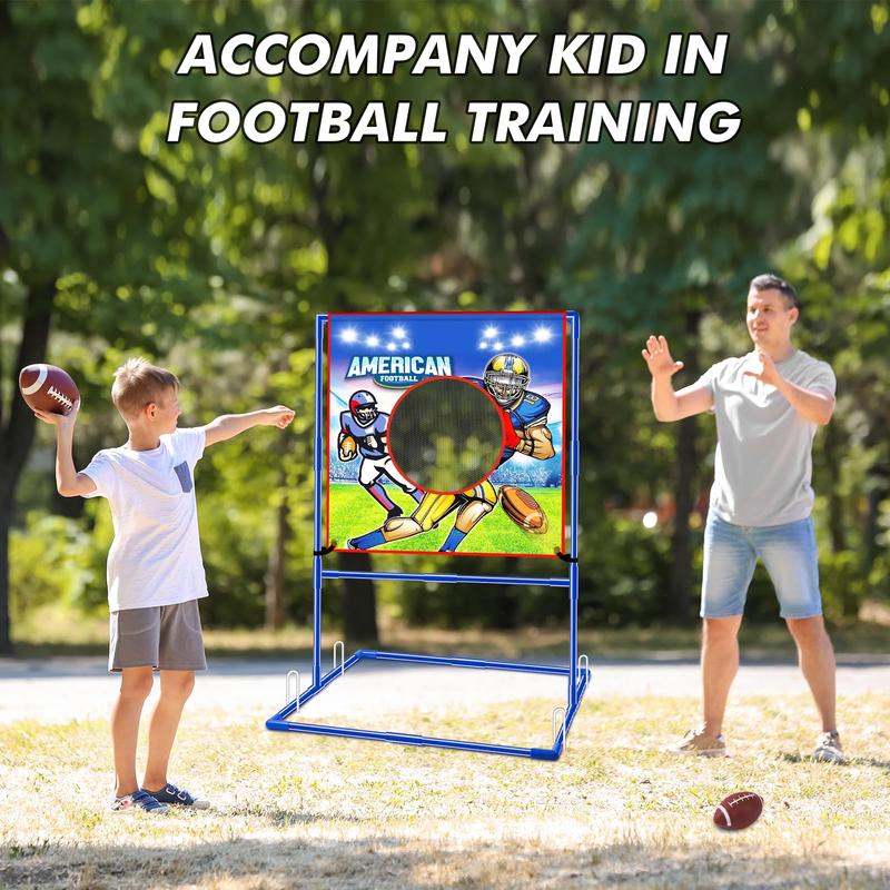 VATOS Football Toss Target Games with 4 Inflatable Footballs - Indoor Outdoor Backyard Throwing Sport Toy for Kids, Football Passing Targets Party Game for Boys Girls and Family Fun Play