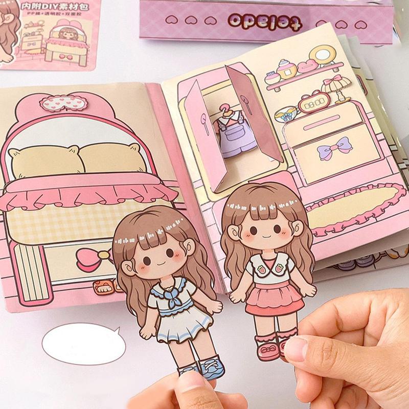 Cute Cartoon Sticker Book, 1 Count DIY Decorative Sticker Book, Scrapbooking & Journal Making Material Paper, DIY Sticker Book for Gift