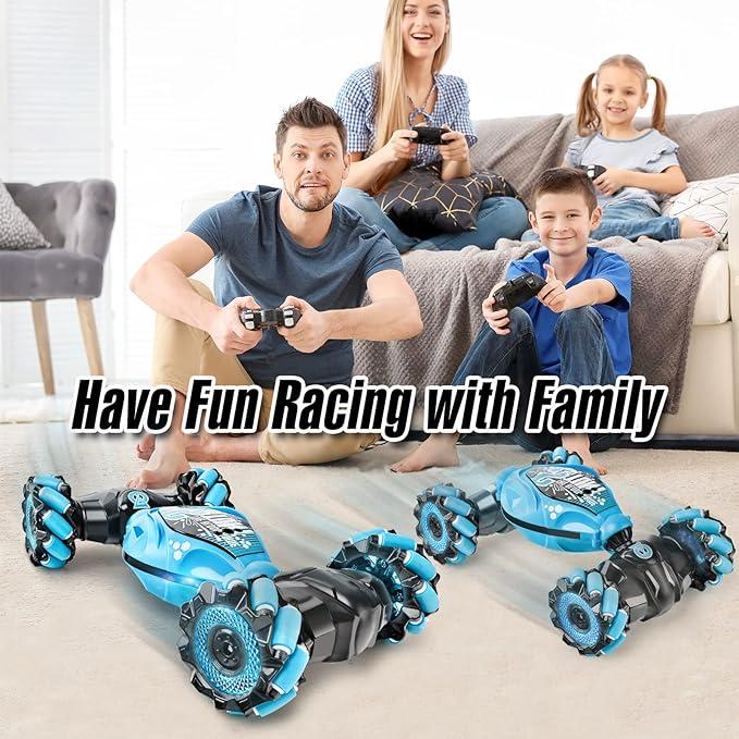 Rechargable RC Stunt Car with Light & Music for Boys and Adults - 360° Flips