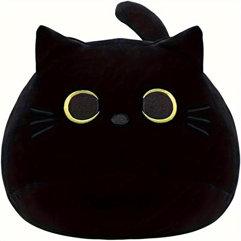 7-15inch Black Cat Pillow, Soft Plush Doll Black Cat Stuffed Animal, 3D Black Cat Plushies Pillow Baby Cute Plush Toys Shape Cat Design Sofa Fat Pillow Gifts bubble stuffedanimal