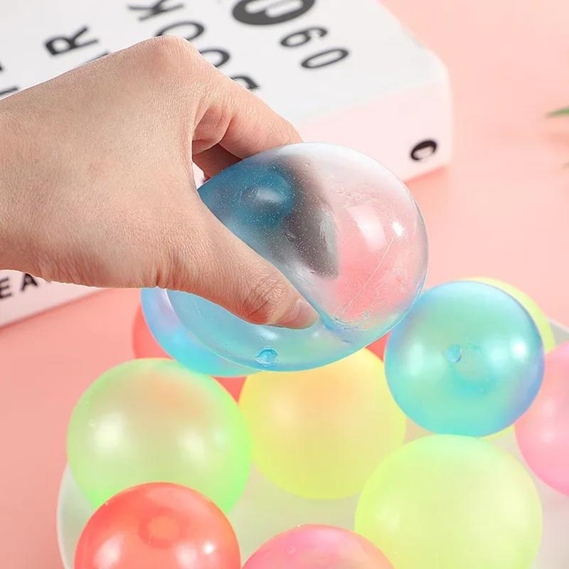 Luminous Elastic Ball Decompression Toy Capable of Sticking To Wall