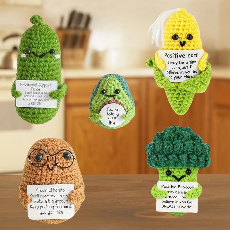 Festive Crochet Emotional Support Fruits: 5 Playful Handmade Fruits with Positive Affirmations