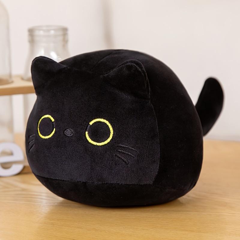 7-15inch Black Cat Pillow, Soft Plush Doll Black Cat Stuffed Animal, 3D Black Cat Plushies Pillow Baby Cute Plush Toys Shape Cat Design Sofa Fat Pillow Gifts bubble stuffedanimal