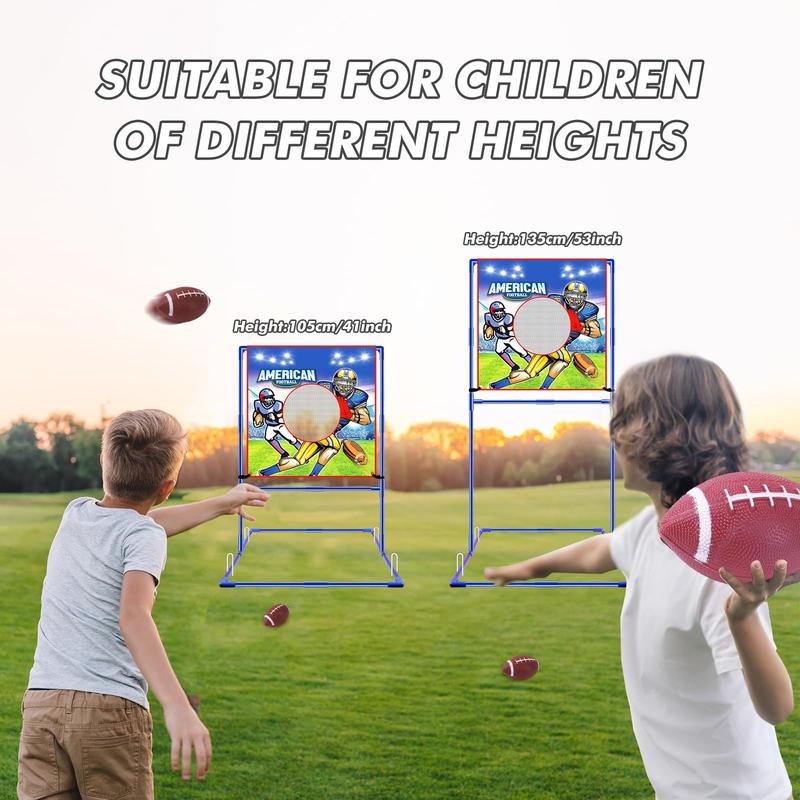 VATOS Football Toss Target Games with 4 Inflatable Footballs - Indoor Outdoor Backyard Throwing Sport Toy for Kids, Football Passing Targets Party Game for Boys Girls and Family Fun Play