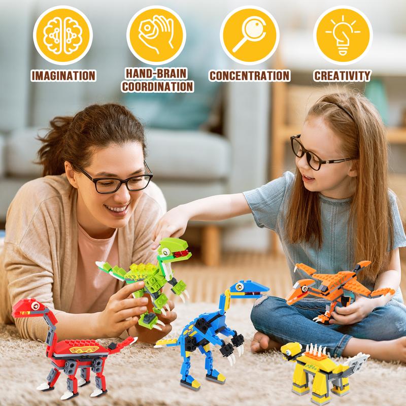 539-Piece Dinosaur Building Blocks Set – Creative DIY Construction Toys for Boys and Girls Ages 6+