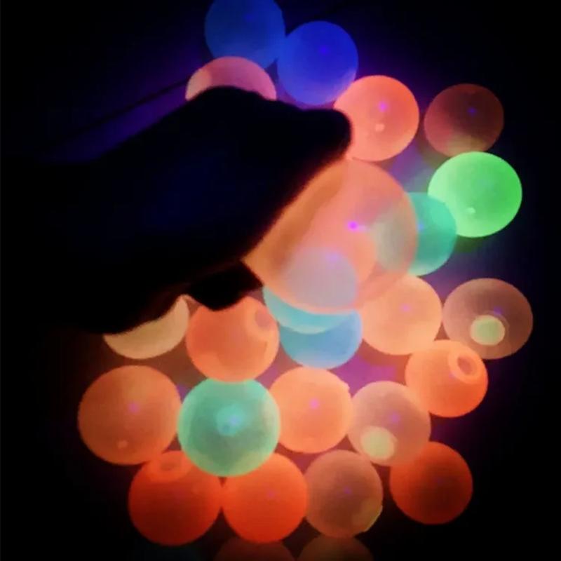 Luminous Elastic Ball Decompression Toy Capable of Sticking To Wall