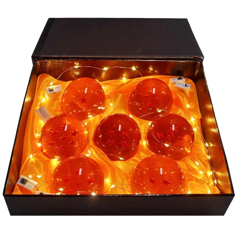 New collection of medium-sized crystal resin star ball Dragon Ball-Animation collection new gift box set of 7 pieces (diameter 1.7 inches diameter 43mm)