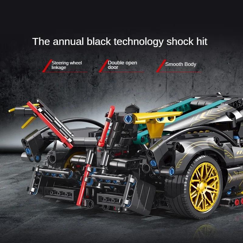 Technic Car Model 1:14 Black Gold V12 Sports Car Assembled Blocks Boy Hands-On Brain Educational Toy Holiday Gift 1012pcs Building Block Toys Set buildingbrickset