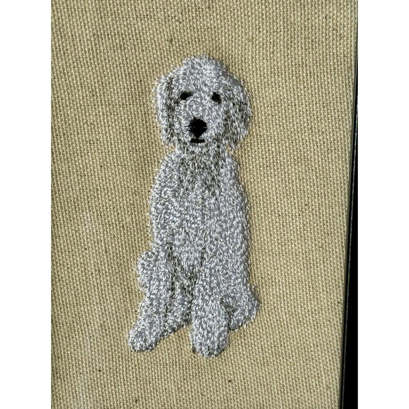 Poodle Doodle Machine Embroidered and Framed!  Other Breeds and Designs Available!