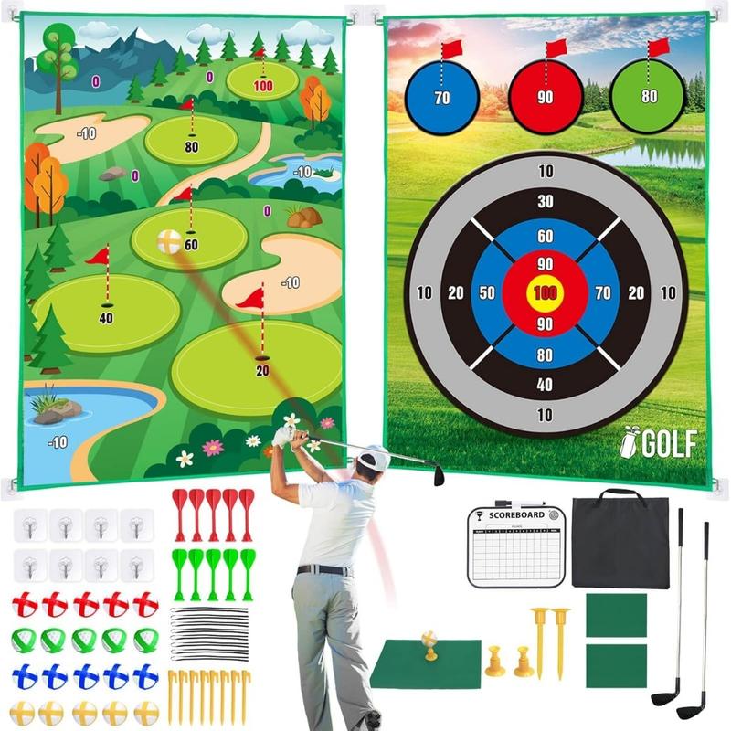 Battle Golf Game Chipping Mat - 37pcs Sticky Golf Pro Games Practice Mats Indoor Outdoor Games for Adults Family Kids Battle Golf Royale Game Play Equipment Stick Chip Golf Set Backyard Game(60×40in)