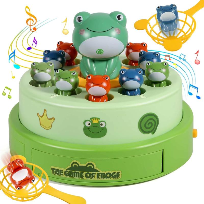 Frog Pop Out Catch Toys for Ages 3-13, Musical Rotate Bounce Catch Board Game Interactive Kids Toys, 3 Years Old Boys Girls Toy Gifts