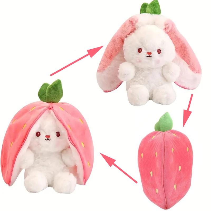 Bunny Plush Strawberry Stuffed Animal Carrot Rabbit Plushie Toy for Kids - Thanksgiving Christmas Gift for Girls