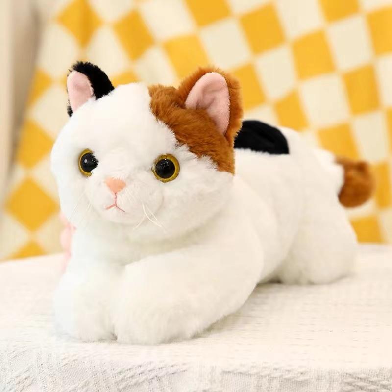 SNOWOLF 19.7”  27.5” Simulation Cat Toy  Plush Toy Cat Pillow Stuffed Animal Grey White Yellow Multi-Color Cat Home Decor Gift For Children