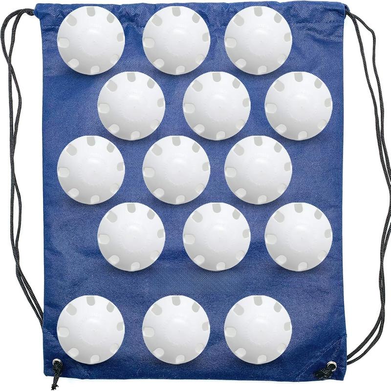 WIFFLE Ball Baseballs Official Size (15 Pack) with Bonus  Drawstring Bag