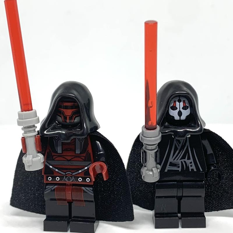 Darth Revan and Darth Nihilus Minifigures Star Knights of the Old Republic Wars Red Lightsaber