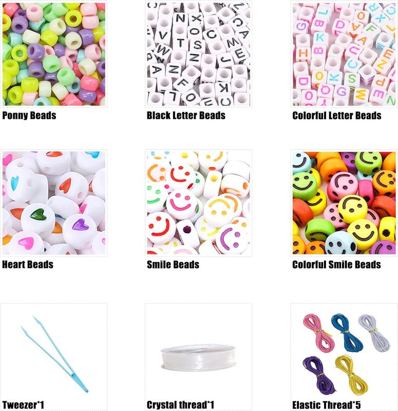 24 Color Pony Beads Bulk 1000 count,Kandi Beads for Necklace  Making Hair Braiding,Bracelets Making Kits,Hair Bead,Bracelet Beads,Plastic Beads for Crafts Braids Girls