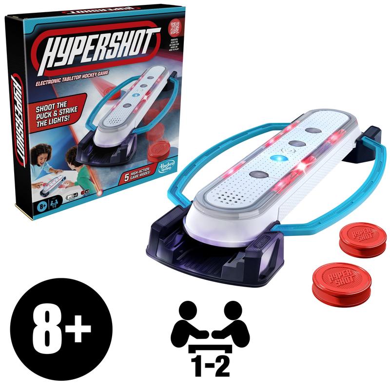 Hypershot Electronic Tabletop Hockey Game, Kids Board Games for 1 to 2 Players, Christmas Gifts for Kids, Ages 8+